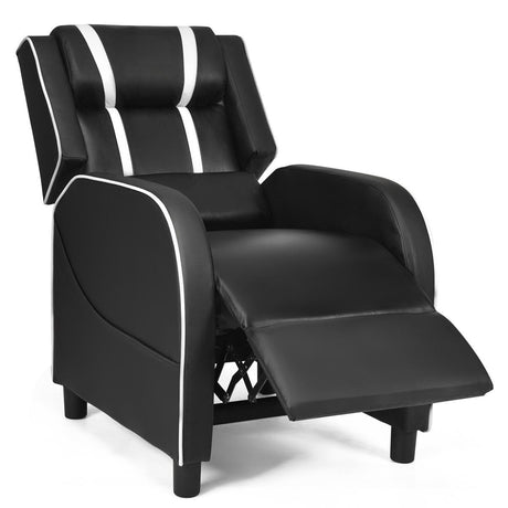 Recliner gaming chair with lumbar cushion