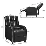 Recliner gaming chair with lumbar cushion
