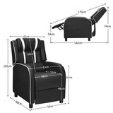 Recliner gaming chair with lumbar cushion