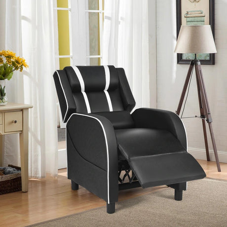 Recliner gaming chair with lumbar cushion
