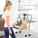 2-Tier Height Adjustable Mobile Standing Desk for Home Office