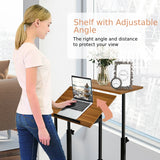 2-Tier Height Adjustable Mobile Standing Desk for Home Office