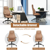 Ergonomic Office Chair with Adjustable High Backrest for Home Office Brown