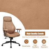 Ergonomic Office Chair with Adjustable High Backrest for Home Office Brown