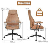 Ergonomic Office Chair with Adjustable High Backrest for Home Office Brown