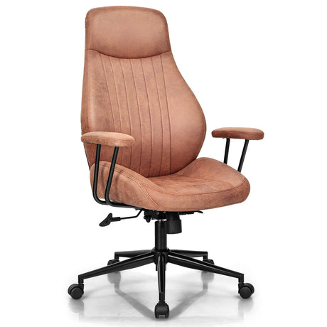 Ergonomic Office Chair with Adjustable High Backrest for Home Office Reddish