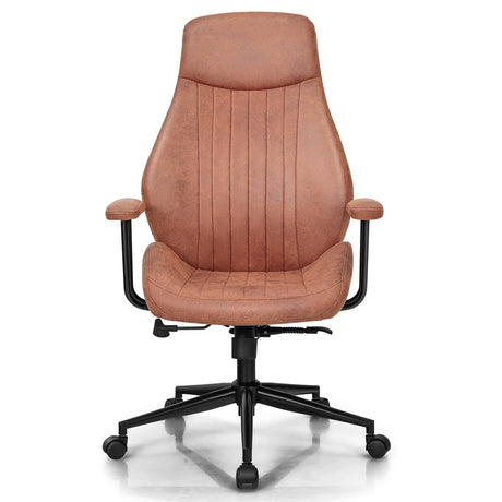 Ergonomic Office Chair with Adjustable High Backrest for Home Office Reddish