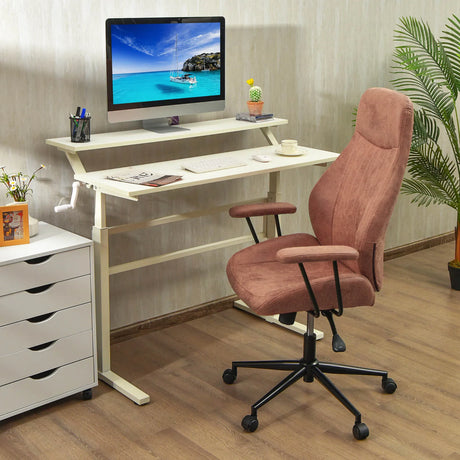 Ergonomic Office Chair with Adjustable High Backrest for Home Office Reddish