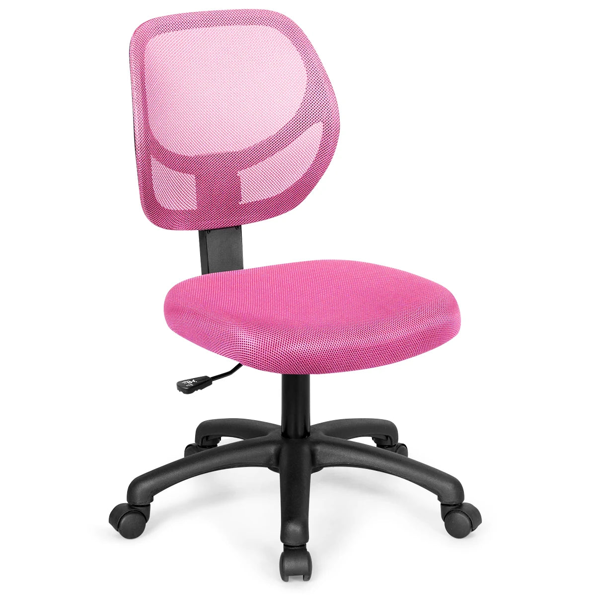 Ergonomic Low-Back Office Chair with Adjustable Height & Lumbar Support Pink