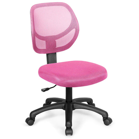 Ergonomic Low-Back Office Chair with Adjustable Height & Lumbar Support Pink