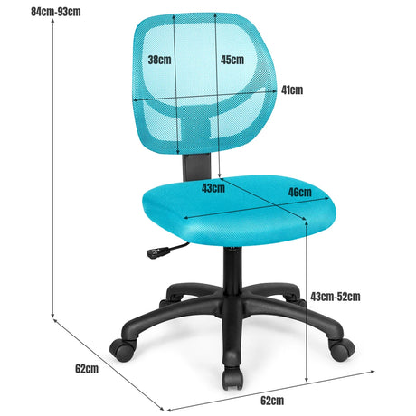 Ergonomic Low-Back Office Chair with Adjustable Height & Lumbar Support Green