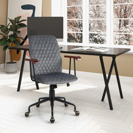 Adjustable Velvet Rocking Leisure Chair with Padded Seat-Grey