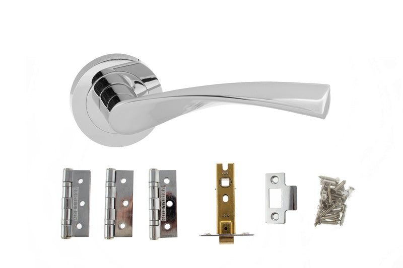 Atlantic Aqua Dorpac (3" Latch, 3"x2" Hingesx3) - Polished Chrome - Set