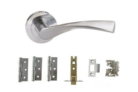 Atlantic Aqua Dorpac (3" Latch, 3"x2" Hingesx3) - Satin Chrome - Set