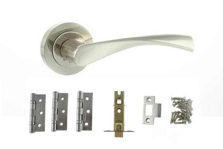 Atlantic Aqua Dorpac (3" Latch, 3"x2" Hingesx3) - Satin Nickel/Nickel Plate - Each