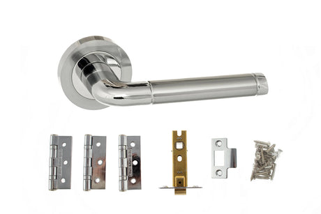 Atlantic Ocean Dorpac (3" Latch, 3"x2" Hingesx3) - Satin Chrome/Polished Chrome - Each