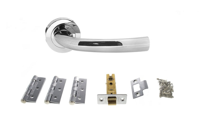 Atlantic Nevada Dorpac (3" Latch, 3"x2" Hingesx3) - Polished Chrome - Set