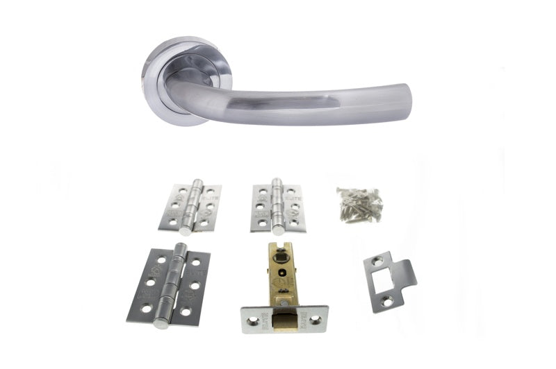 Atlantic Nevada Dorpac (2.5" Latch, 3"x2" Hingesx3) - Satin Chrome - Set