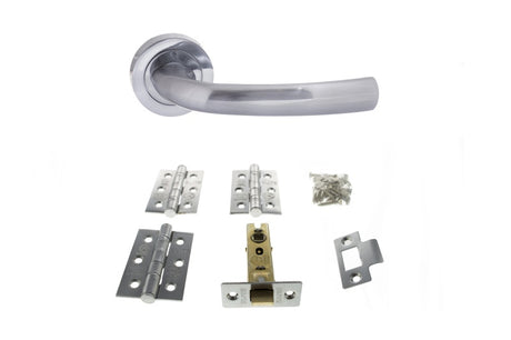 Atlantic Nevada Dorpac (3" Latch, 3"x2" Hingesx3) - Satin Chrome - Set