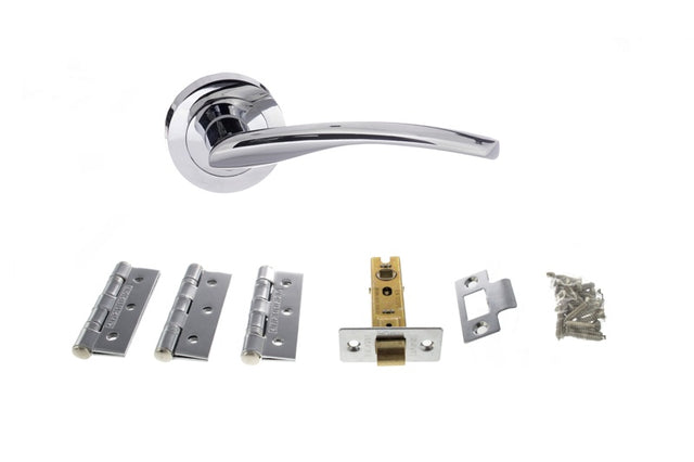 Atlantic Arizona Dorpac (2.5" Latch, 3"x2" Hingesx3) - Polished Chrome - Set