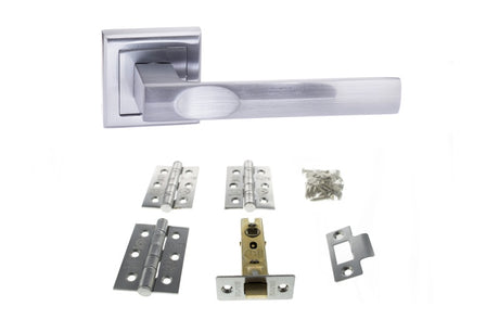 Atlantic Kansas Dorpac (2.5" Latch, 3"x2" Hingesx3) - Satin Chrome - Set