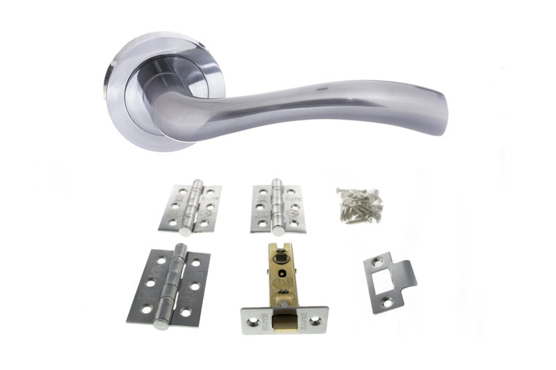 Atlantic Texas Dorpac (2.5" Latch, 3"x2" Hingesx3) - Satin Chrome - Set