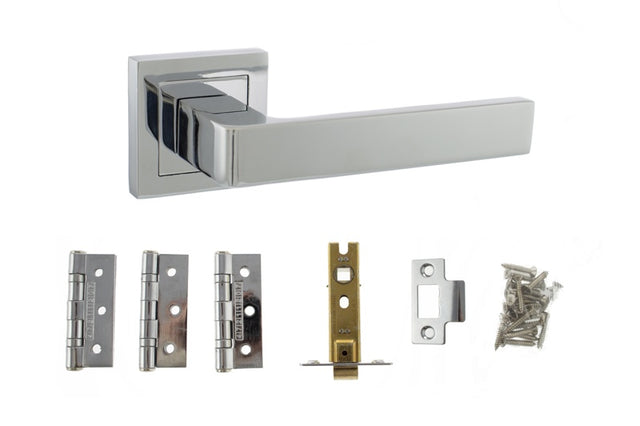 Atlantic Montana Dorpac (2.5" Latch, 3"x2" Hingesx3) - Polished Chrome - Set