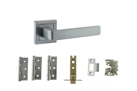 Atlantic Montana Dorpac (2.5" Latch, 3"x2" Hingesx3) - Satin Chrome - Set