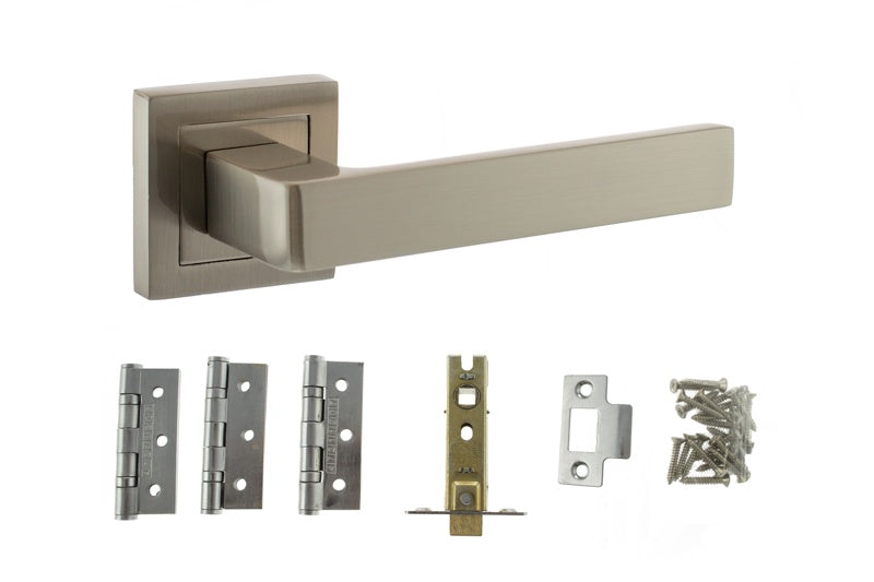 Atlantic Montana Dorpac (2.5" Latch, 3"x2" Hingesx3) - Satin Nickel - Set