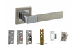 Atlantic Montana Dorpac (3" Latch, 3"x2"Hingesx3 ) - Satin Nickel/Polished Chrome - Set