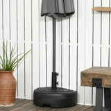 Outsunny Water/Sand Fillable Half Parasol Umbrella Base - Black