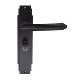 ART DECO LEVER ON BACKPLATE - BATHROOM 57MM C/C - MATT BLACK - PAIR