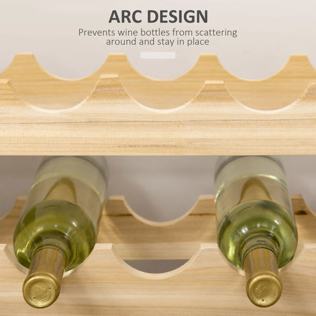 HOMCOM Six-Tier, 72 Bottle Wooden Wine Rack Set of 2 - Natural