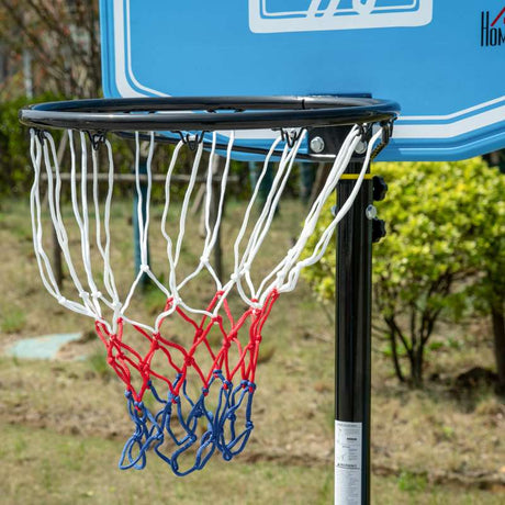 HOMCOM Adjustable Basketball Hoop and Stand, with Wheels and Weight Base, Blue