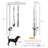 PawHut Adjustable Pet Grooming Arm, with Clamp, Haunch Holders & Grooming Loop - Sliver-Tone