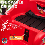 AIYAPLAY Angry Bird Licensed Waltzer Car, 12V Kids Bumper Car w/ Joysticks, Remote, Music LED Lights, Red