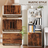 HOMCOM 5-Tier Bookcase with Adjustable Shelf - Rustic Brown