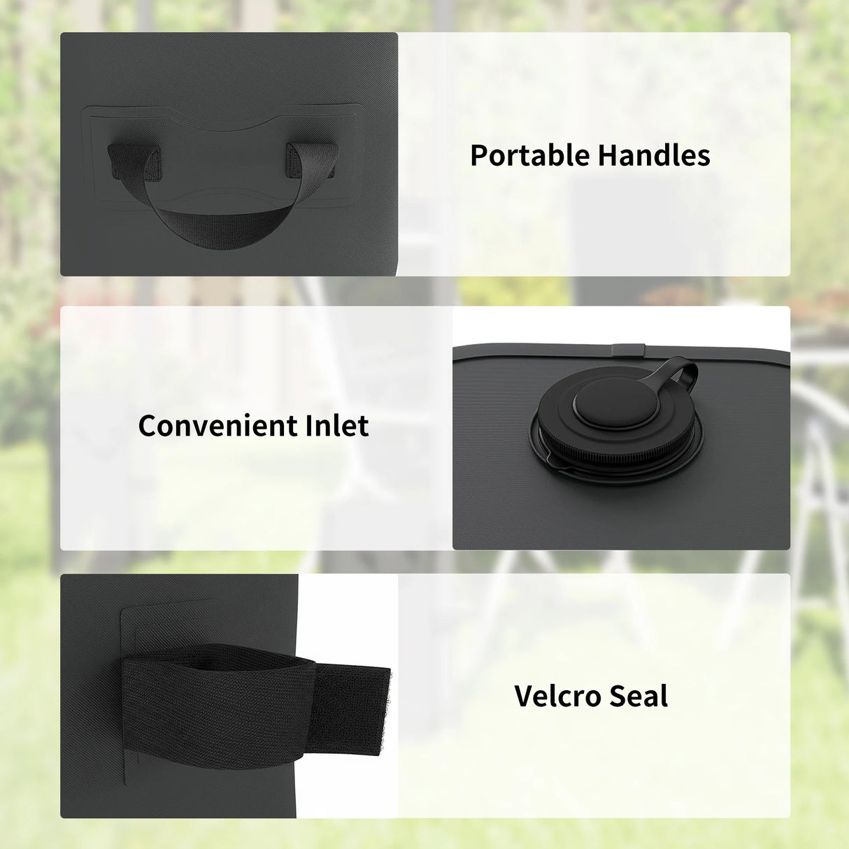 Outsunny Set of 4 Heavy Duty Gazebo Weights Bags, 500D Sand Weights with Carry Handles for Garden Marquee, Parasol, Black