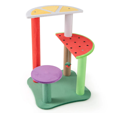 69CM Cute Cat Tree Multi-Level Cat Tower Aesthetic Fruit Shaped with Fruit-Shaped Platforms