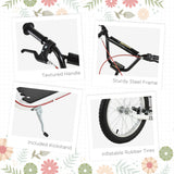 HOMCOM Kick Scooters for Kids with Adjustable Height, Anti-Slip Deck, Dual Brakes, Rubber Tyres, for Boys and Girls Aged 5+ Years Old - White