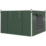 Outsunny Gazebo Side Panels, 2 Pack Sides Replacement, for 3x3(m) or 3x6m Pop Up Gazebo, with Windows and Doors, Green