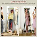 HOMCOM 157 x 37cm Elegant Full-Length Mirror - Black/Gold-Tone