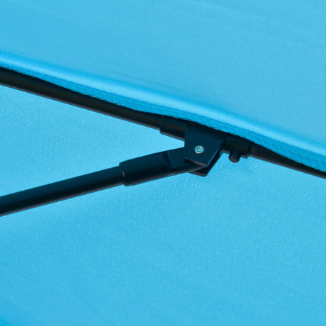 Outsunny 2.6M Patio Parasol Sun Umbrella, Tilt Shade Shelter Canopy with Crank 8 Ribs Aluminium Frame, Blue