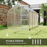 Outsunny 6 x 8ft Walk-In Greenhouse, with Sliding Door - Clear