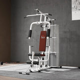 HOMCOM Multifunction Home Gym Weight Training Workout Station Fitness Strength Machine, White
