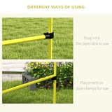 PawHut 4 Pieces Dog Agility Training Equipment, Adjustable Height Jumps Hurdle with Carrying Bag for Outdoor, Yellow