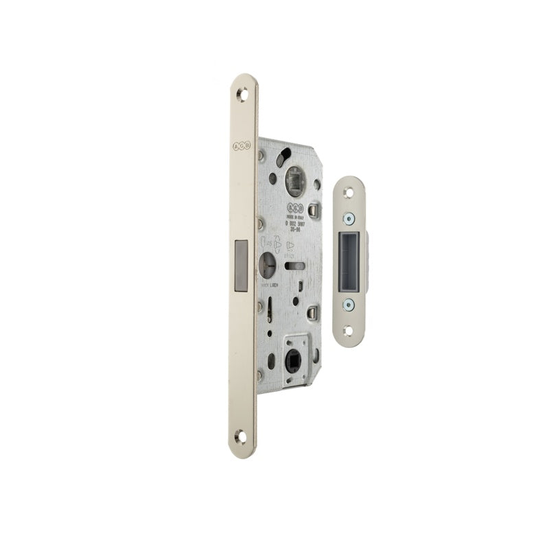 AGB Polaris 2XT Magnetic Bathroom Lock with adjustable strikeplate 35mm backset - Polished Chrome - Each