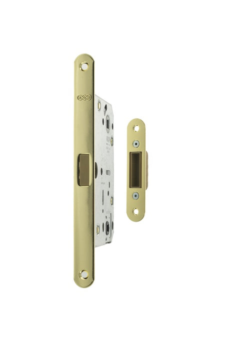 AGB Polaris 2XT Magnetic Bathroom Lock 60mm backset - Polished Brass - Each