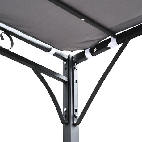 Outsunny 3x3m Metal Pergola with Canopy Garden Awning for Garden Parties, Grey