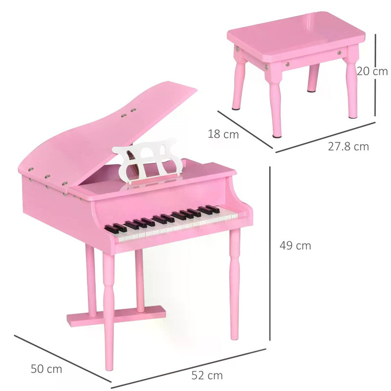 HOMCOM 30 Keys Mini Kids Piano for Child with Music Stand and Bench Best Gifts Toy